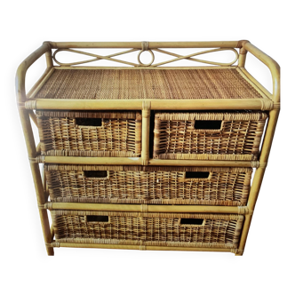 Rattan chest of drawers