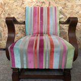 Ancien fauteuil bois accoudoirs courbés