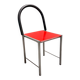 Ettore Sottsass style Red Vintage Side Chair, Laminate & Metal, Italy, 1980