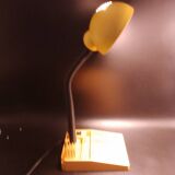Lampe de bureau flexible codilem jaune noir avec porte crayon année 80's