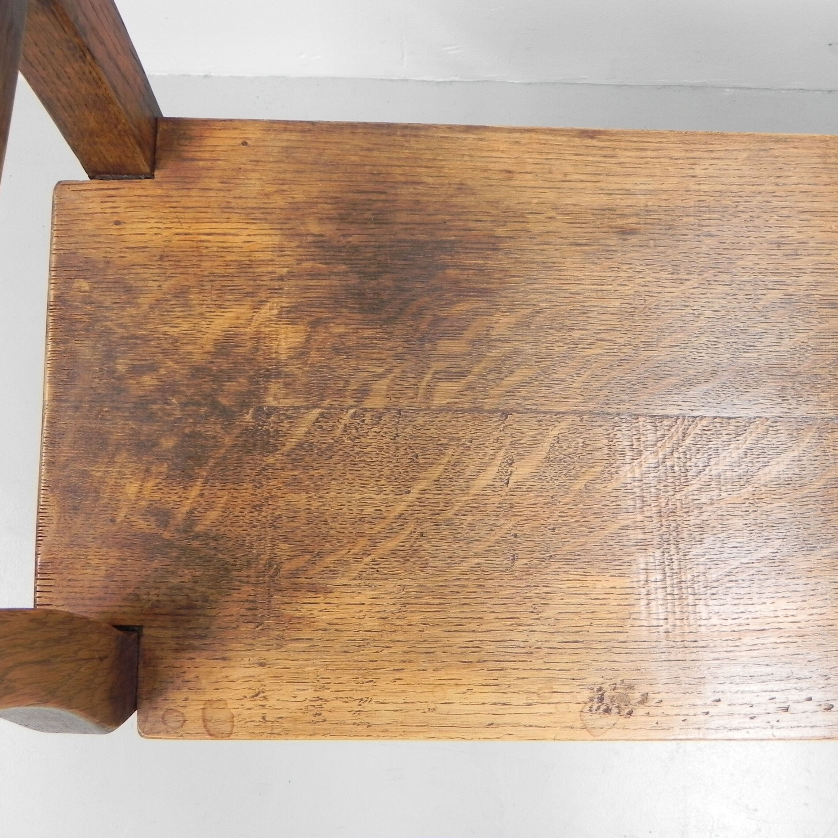 Oak cafe sofa with armrests 160 cm long