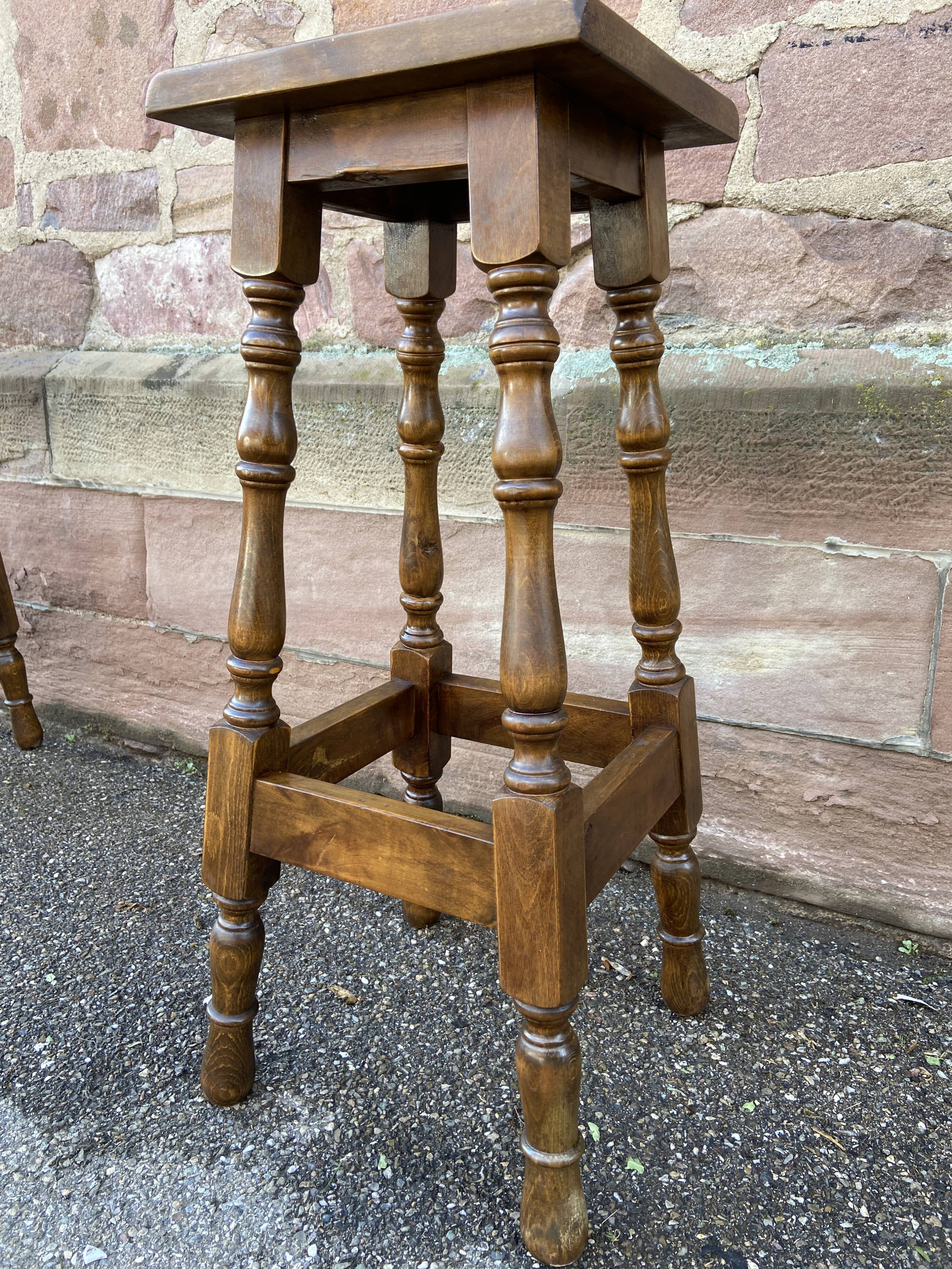 paire de Tabourets de bar bois vintage