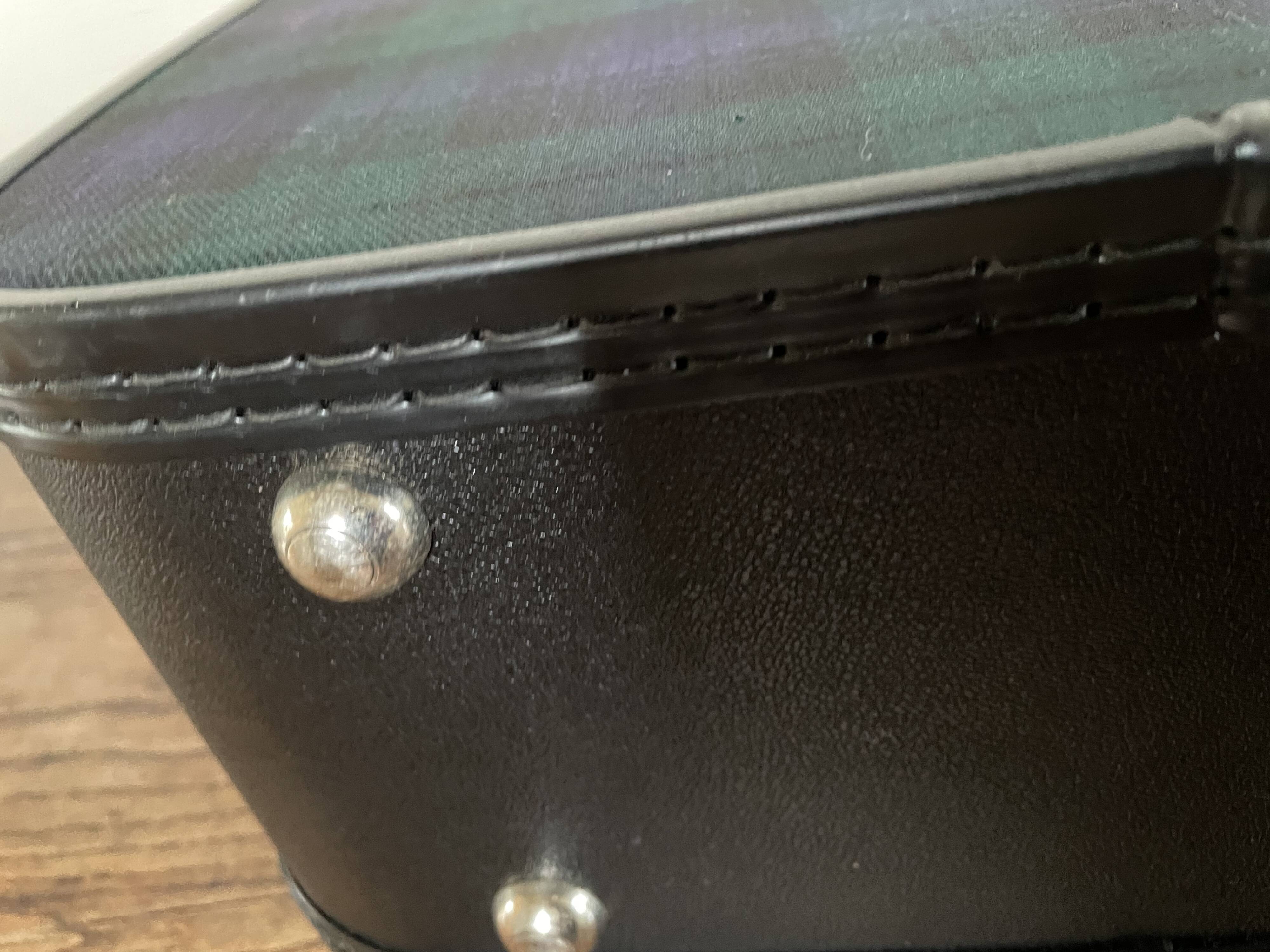 Tartan check suitcase
