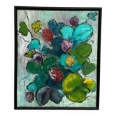 Huile su toile suédoise – « Fleurs » par H.L. – Monogrammé – Vintage