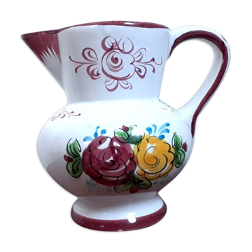 Pitcher alcobaça portugal with flowers