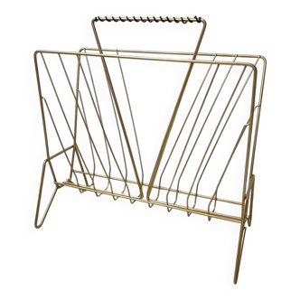 Vintage gold metal magazine rack