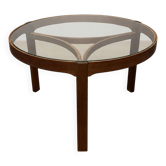 table basse scandinave en teck et verre
