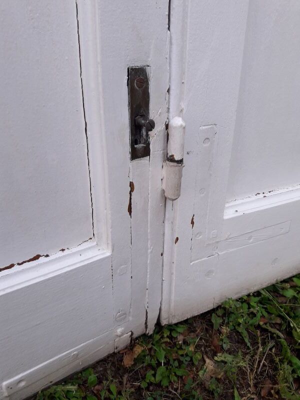 Door bay window arched oak frame H233,5xW234 small tiles