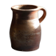 Brown terracotta milk pot / French antique farm / Artisan pottery