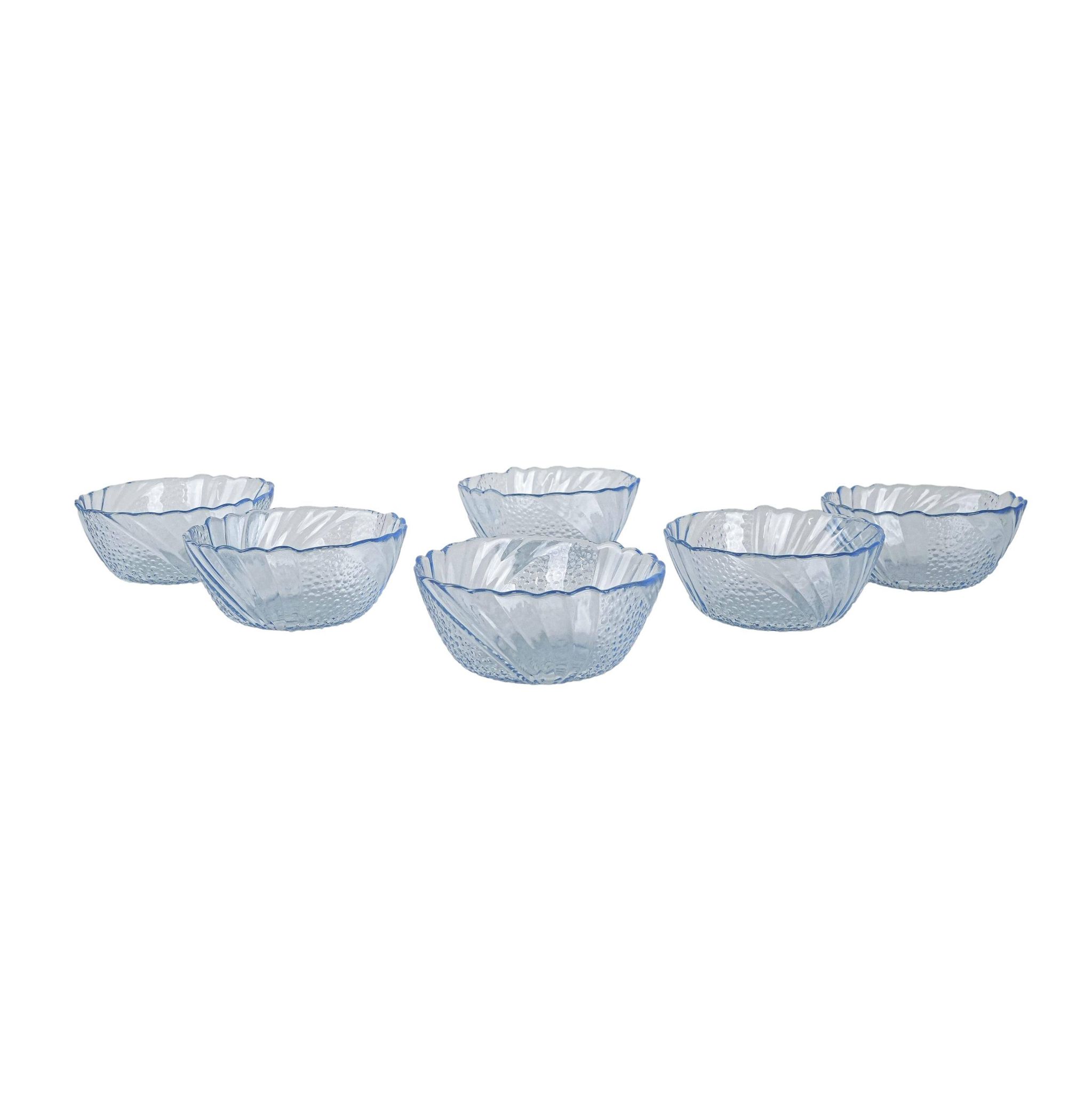 Set of glass bowls, Italian design, 1970s, made in Italy