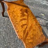 Art Nouveau period two-tiered tea table in veneered wood, signed Émile Gallé