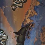 Plateau verre peint 1930