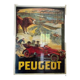 Peugeot poster signed Tamagno