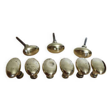 Set of brass door handles