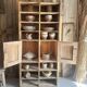 Antique workshop cabinet with compartments and doors
