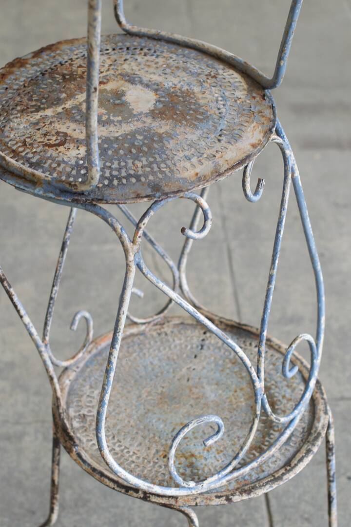 Two iron garden chairs 1950