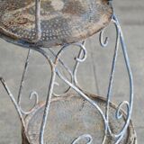 Two iron garden chairs 1950