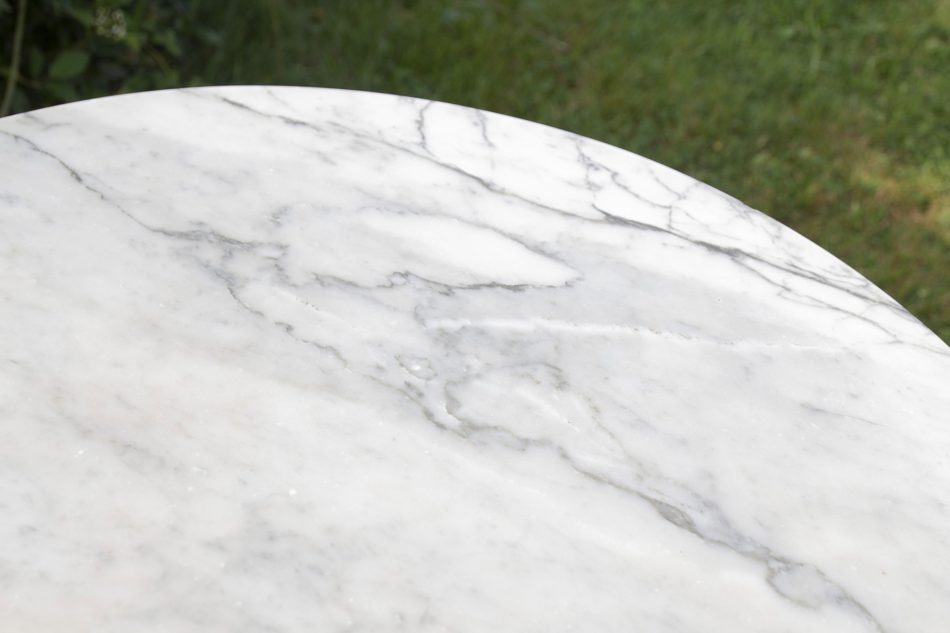 Marble bistro table and cast iron Godin