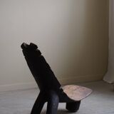 Rustic tribal Lobi chair from West Africa, Burkina Faso, Wabi Sabi, 1940s.
