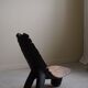 Rustic tribal Lobi chair from West Africa, Burkina Faso, Wabi Sabi, 1940s.