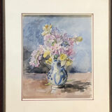 Watercolor bouquet , anonymous XXth