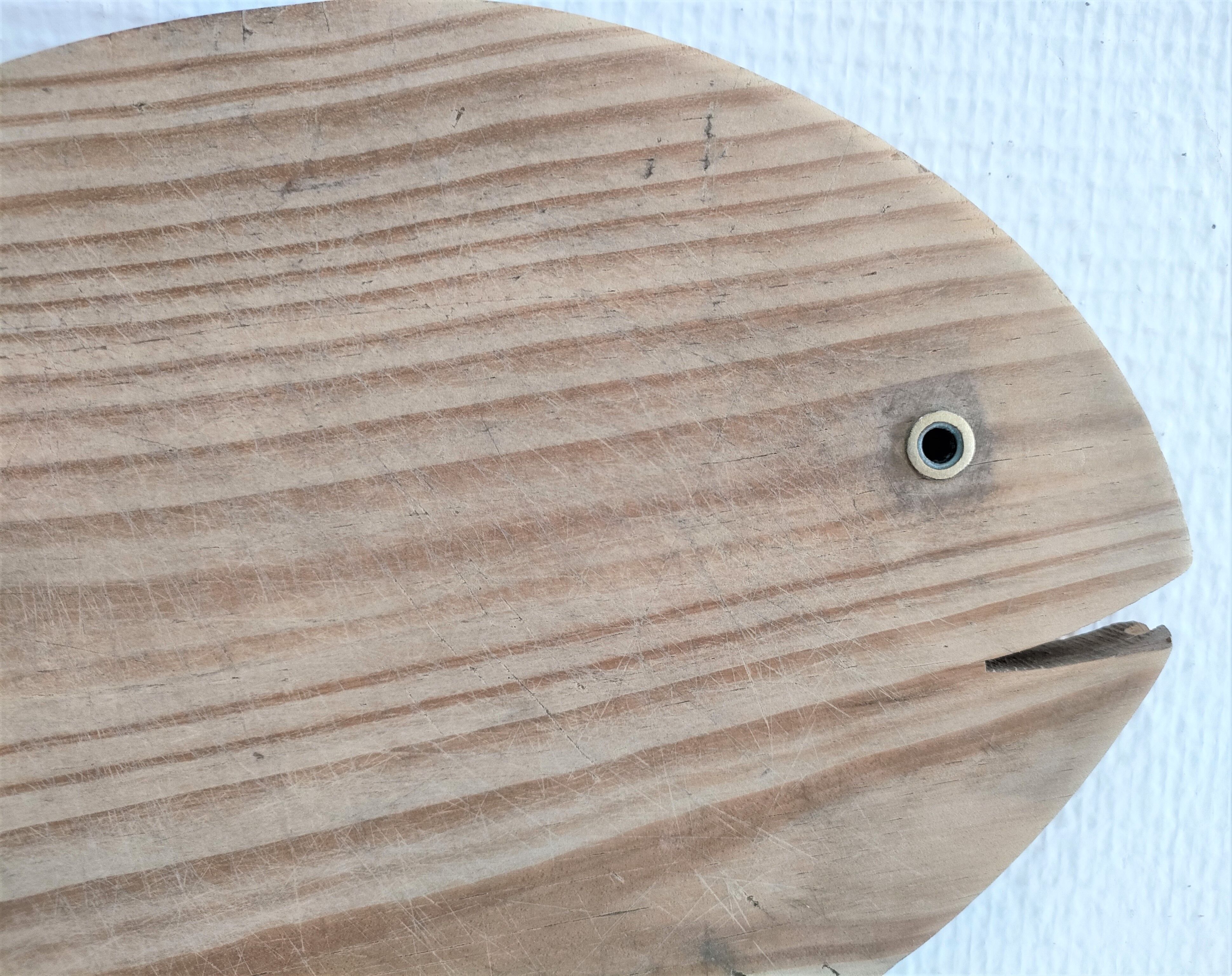 Deux planches à découper poisson cochon bois vintage