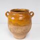 Antique yellow enamel confit pot from the 19th century