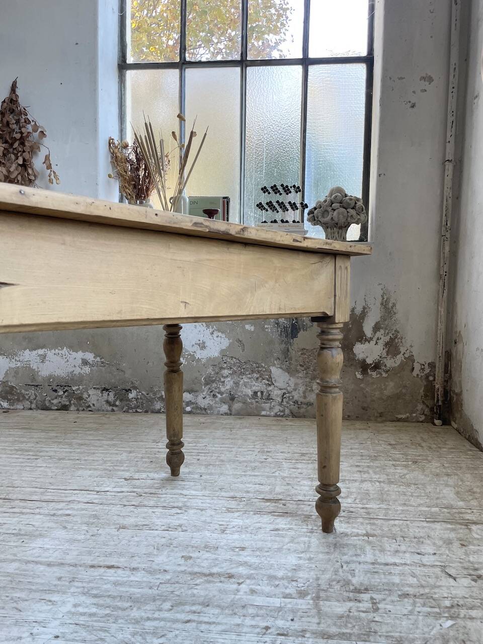 2m walnut drapery farmhouse table