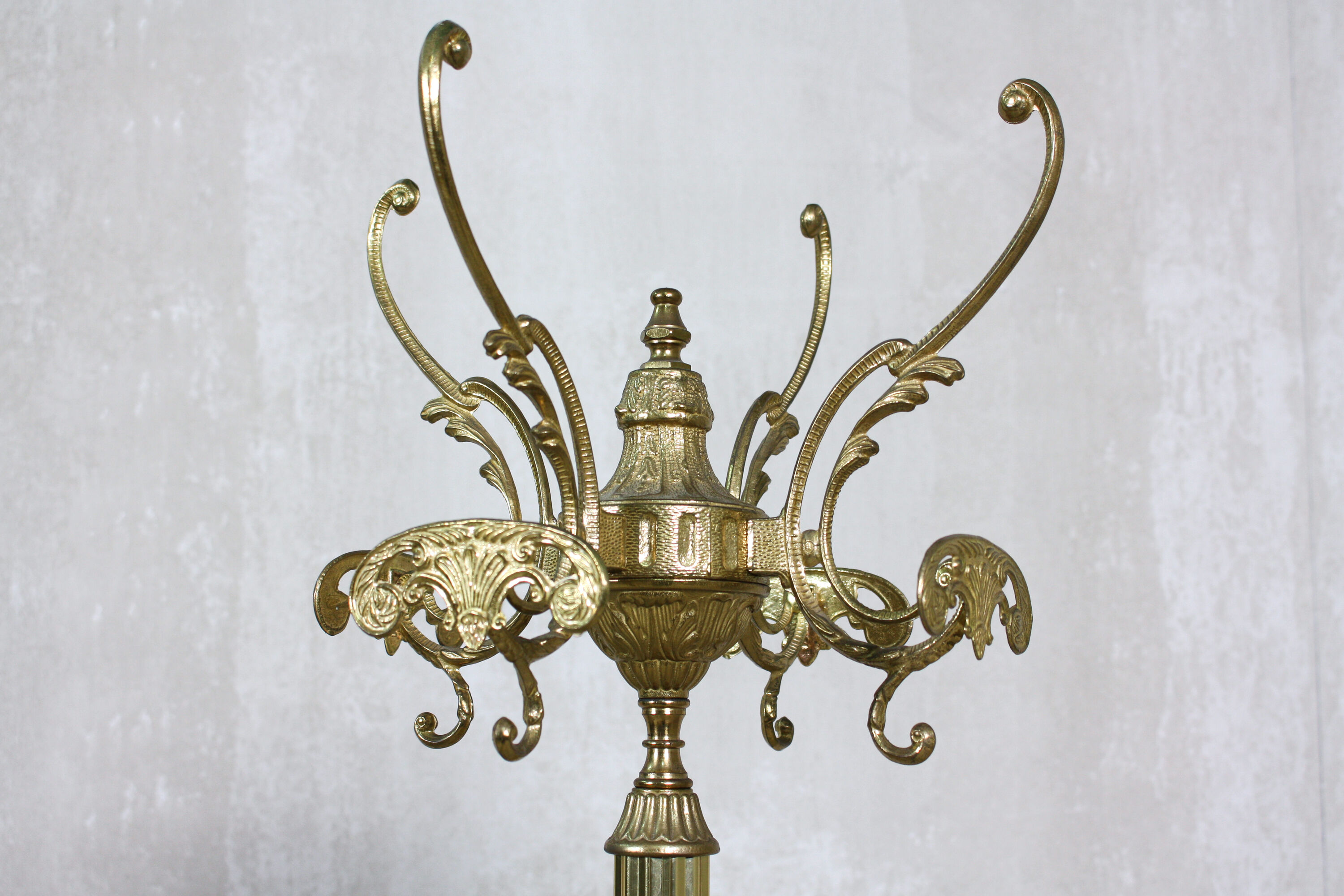 Neoclassical brass & marble clothing stand, 1920's