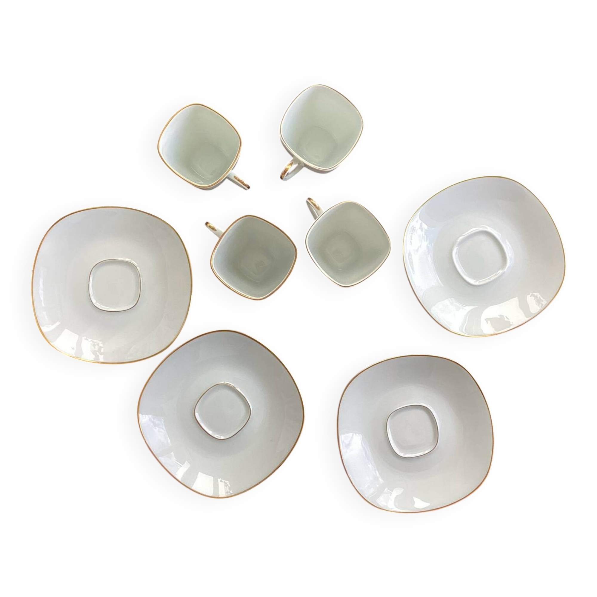 Cups and saucers fine porcelain Raynaud