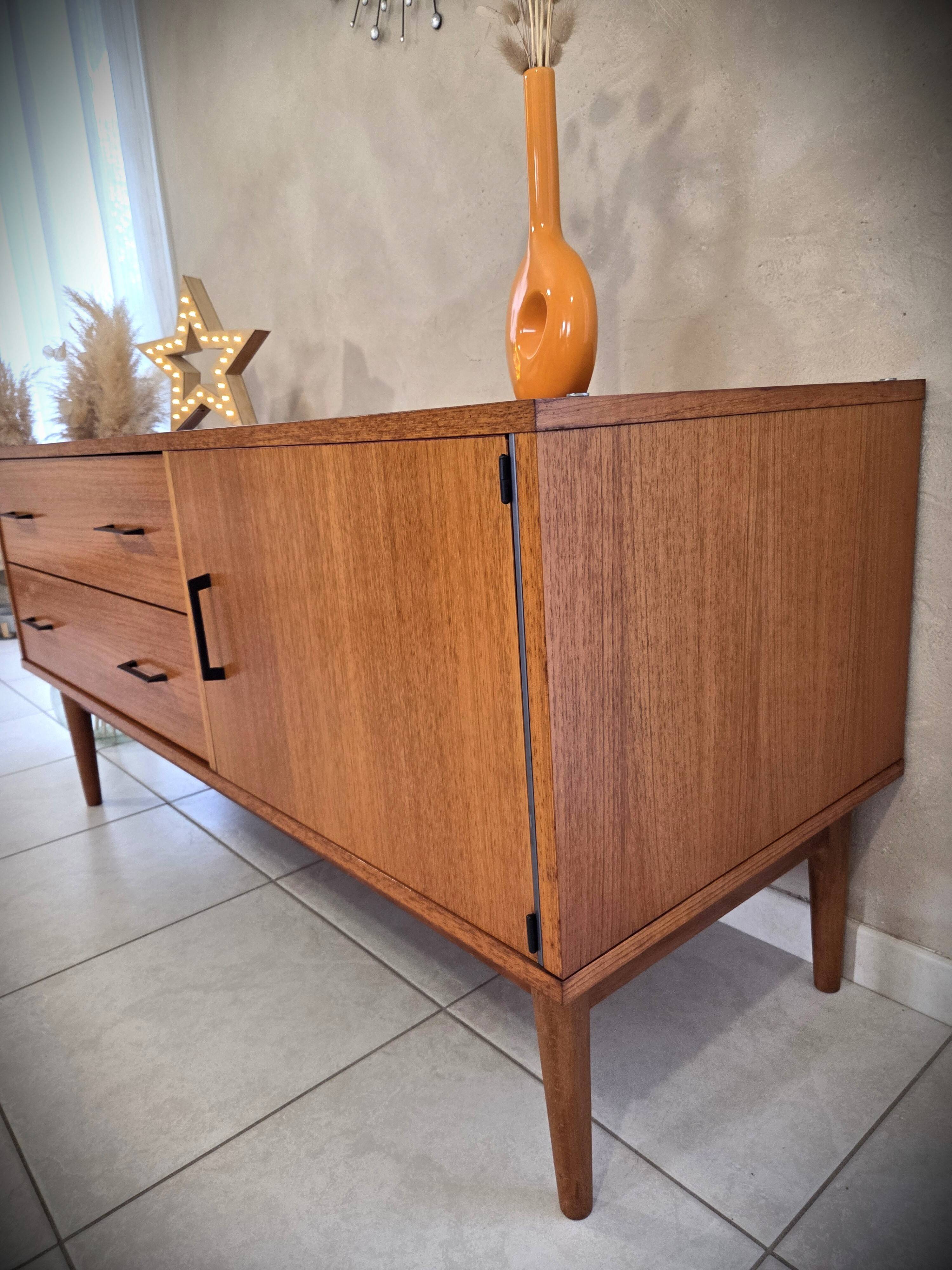Low Scandinavian design sideboard in teak