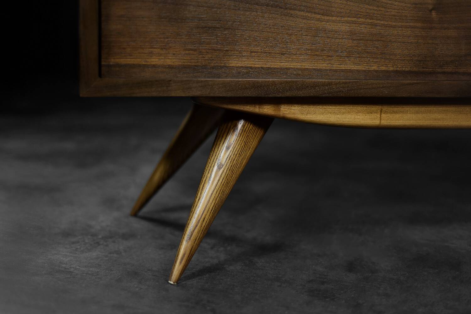 Mid-Century Scandinavian Classic Modern Birch Sideboard with Walnut Front, 1960s