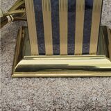 Hollywood Regency style Le Dauphin lamp from the 70s/80s in gilded brass and silver metal