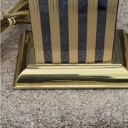 Hollywood Regency style Le Dauphin lamp from the 70s/80s in gilded brass and silver metal