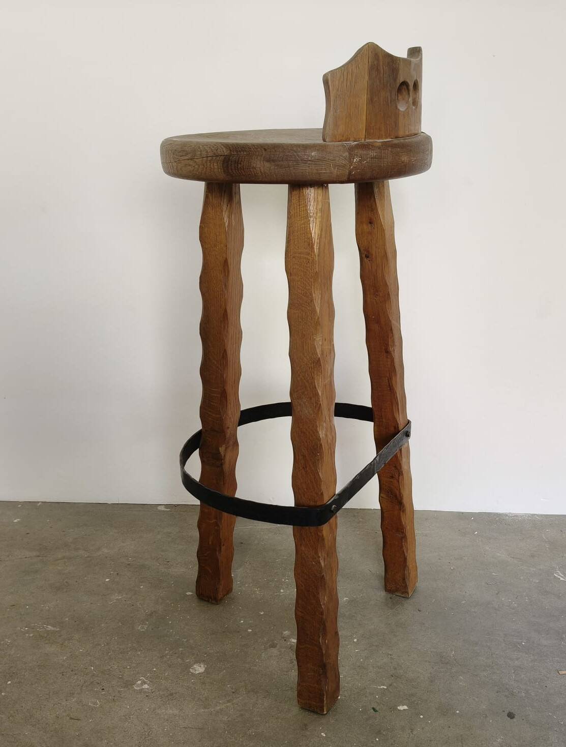 Brutalist oak Barstools