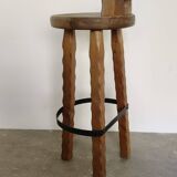 Brutalist oak Barstools