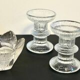 Vintage-style crystal candlesticks in the style of LITTLA