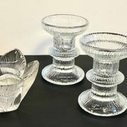 Vintage-style crystal candlesticks in the style of LITTLA