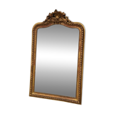 Louis XV Style Mirror In Stuccoed And Gilded Wood Circa 1880, Beveled Glass