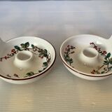 Pair of botanical flower candlesticks Villeroy and Boch