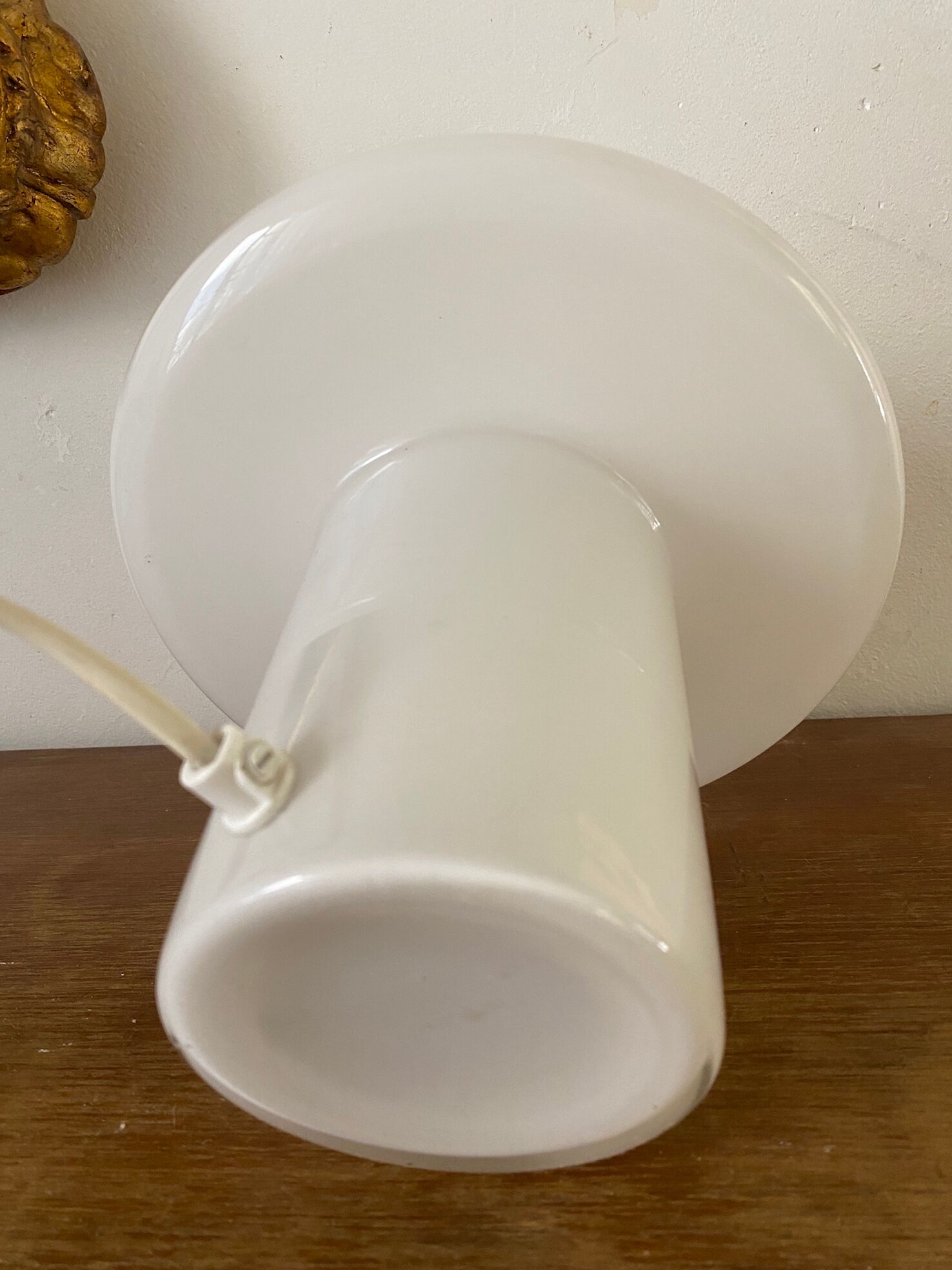 Mushroom lamp in opaline glass 80 years power 100 watts max