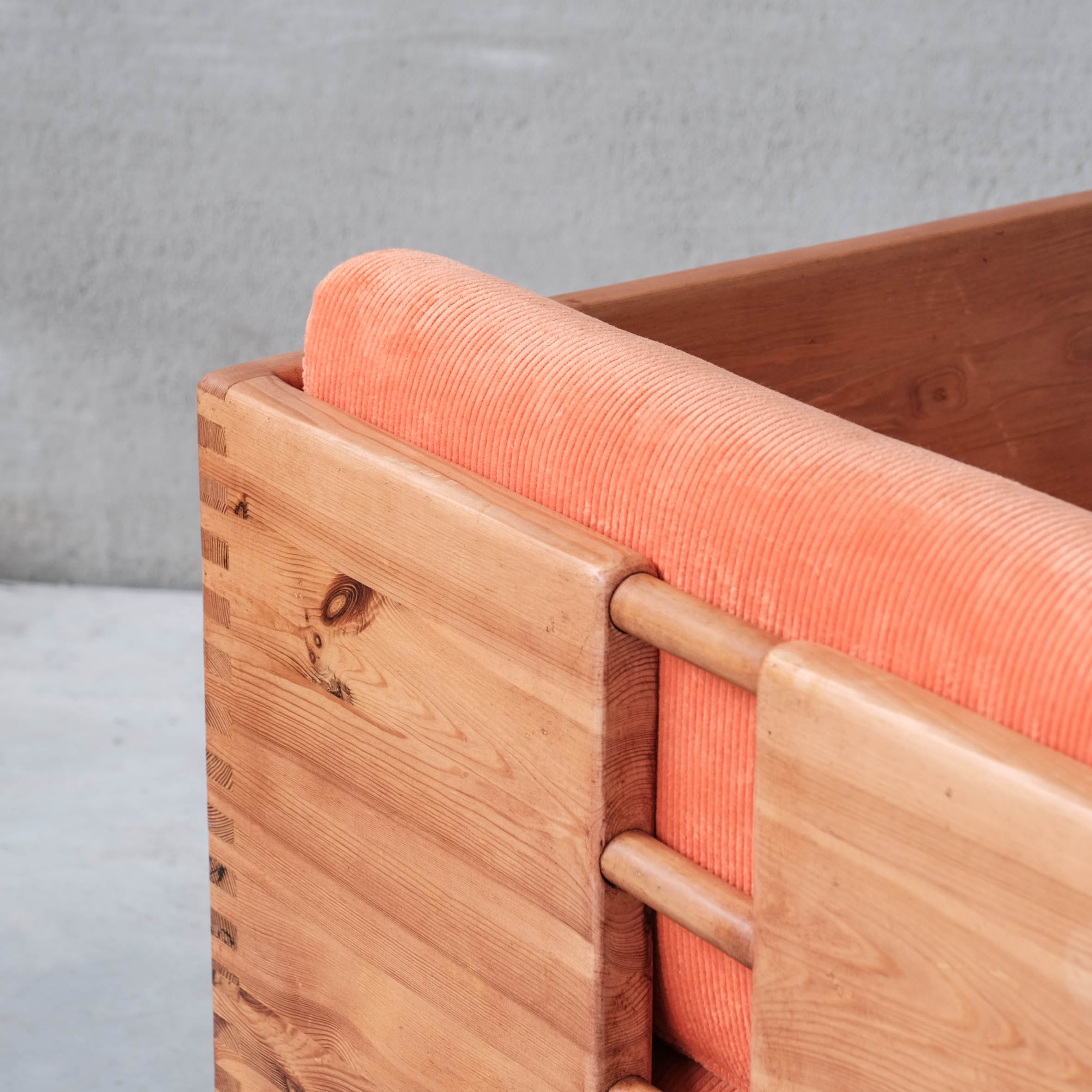 Pair of mid-century pine armchairs