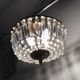 Crystal and brass basket chandelier