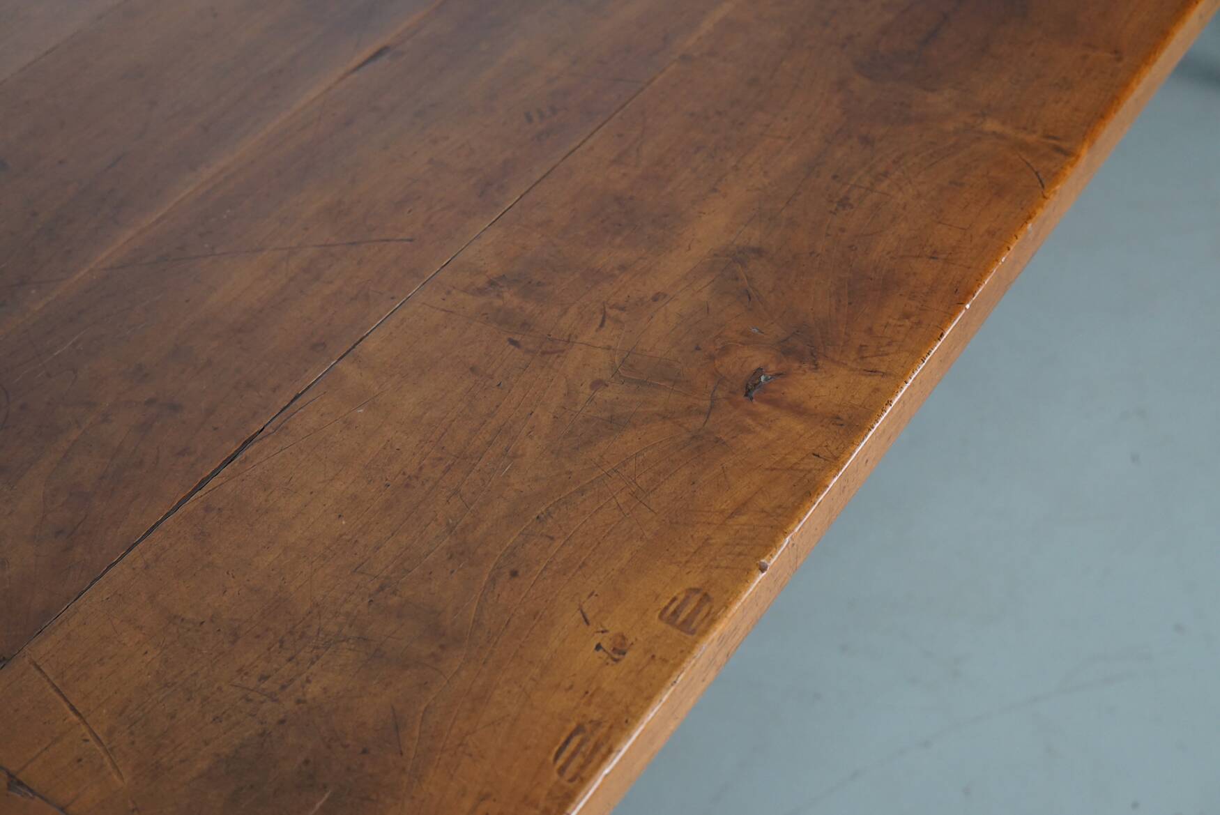 Antique Cherry Early 20th Century French Rustic Farmhouse Dining Table