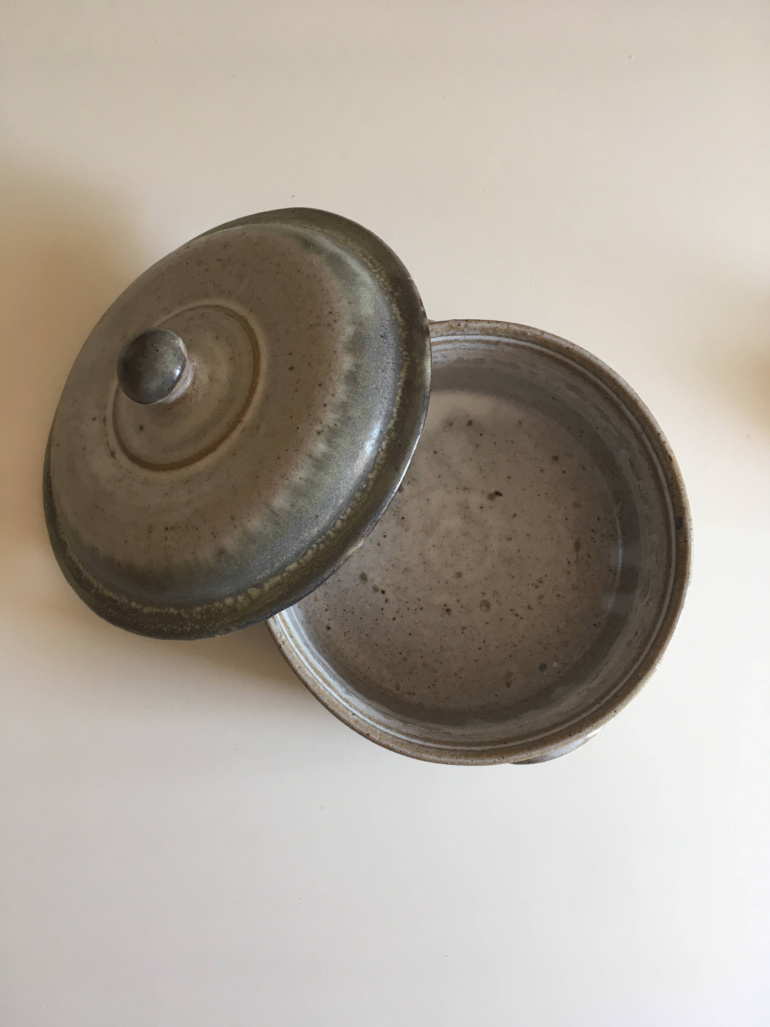 Berry stoneware casserole – Vallée Noire artisanal pottery – numbered