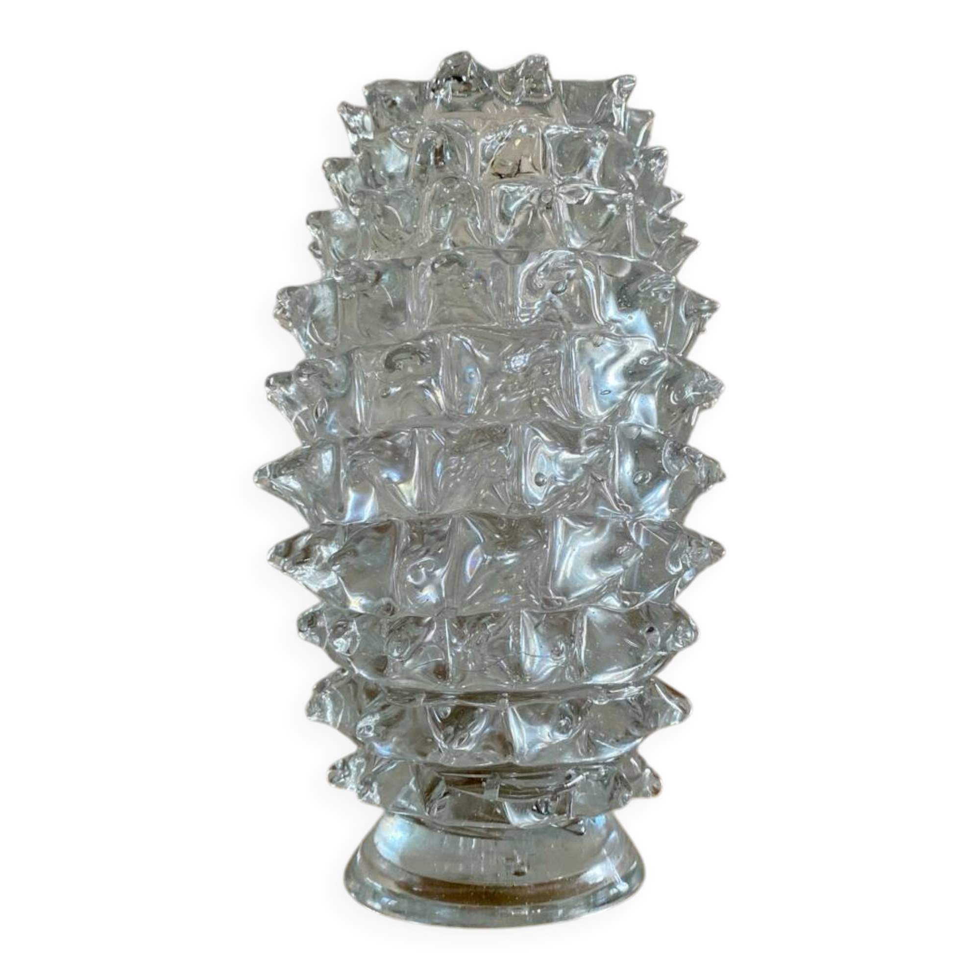 Large Rostrato vase in Murano glass by Ercole Barovier, Italy 1940.