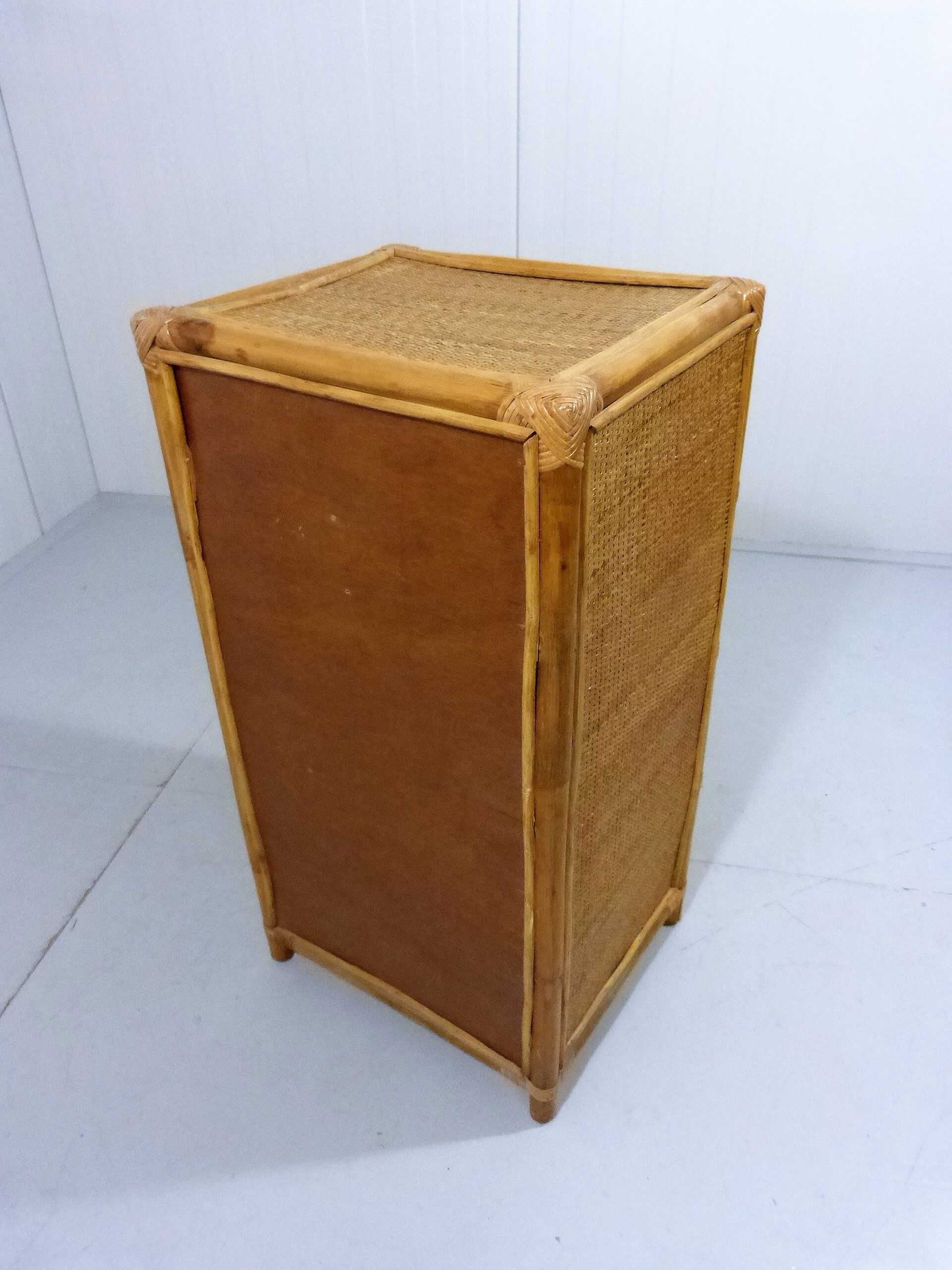 Rattan and wicker chest of drawers, 1970s
