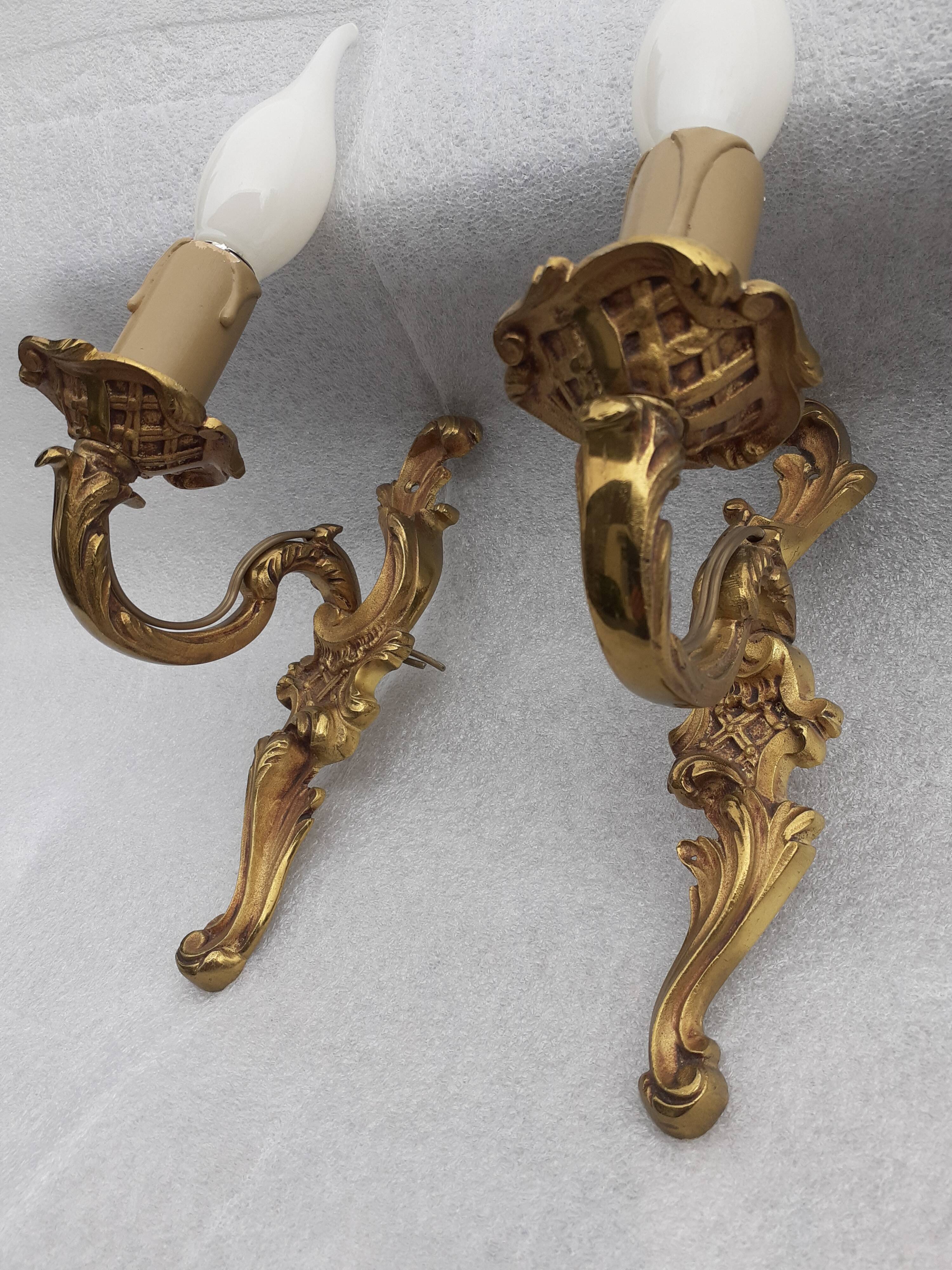 Pair of wall lamps Louis xv.
