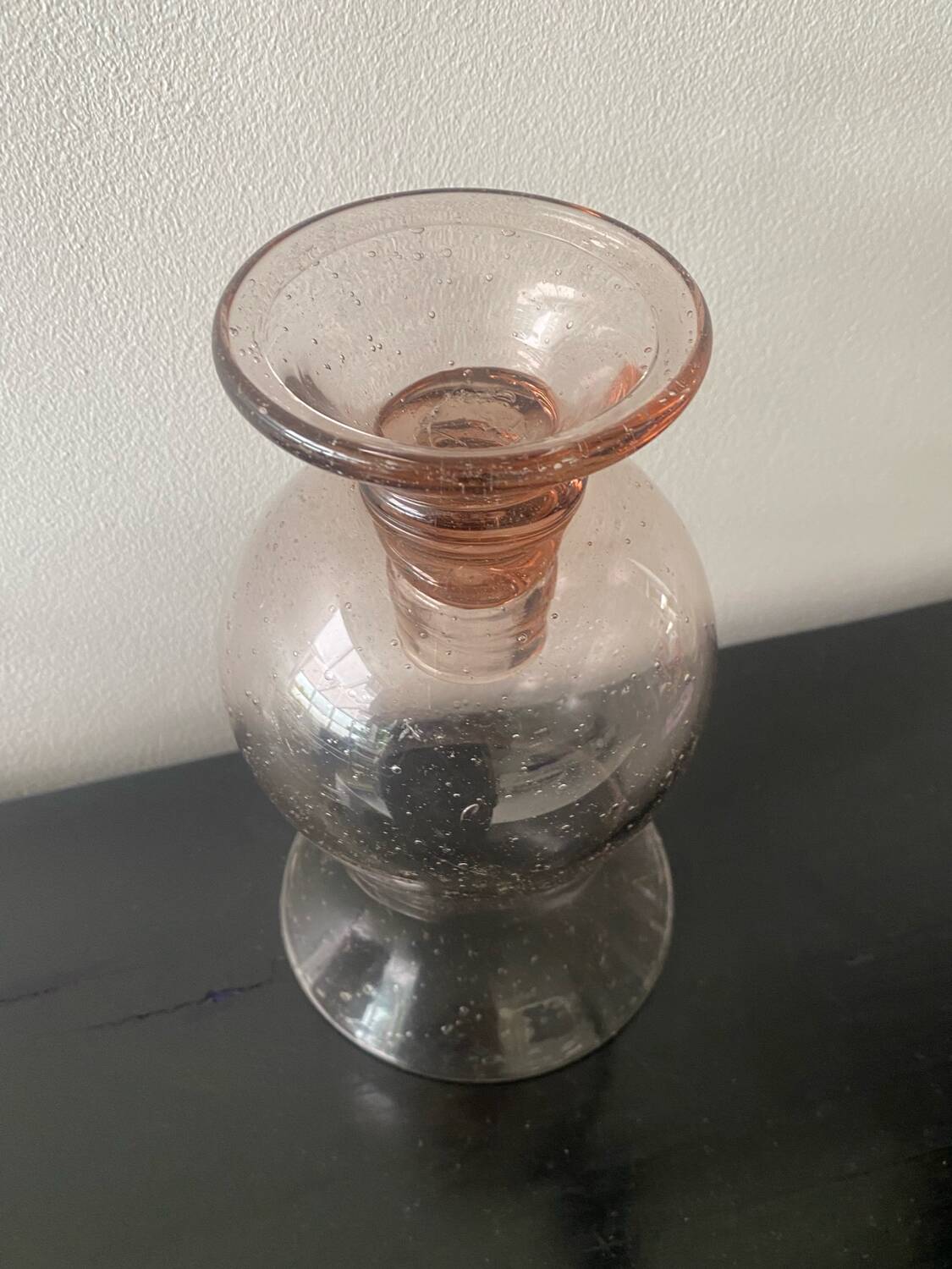 Blown bubble glass tea light holder
