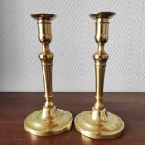 Pair of vintage solid brass candlesticks